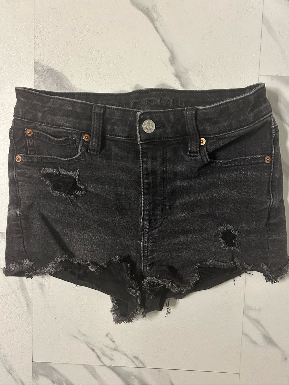 American Eagle Black Denim Shorts Size 2